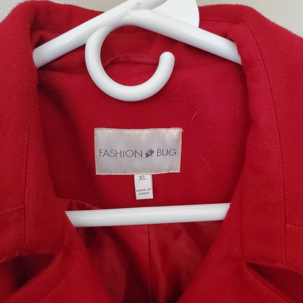 Red Winter Wool Jacket - image 3